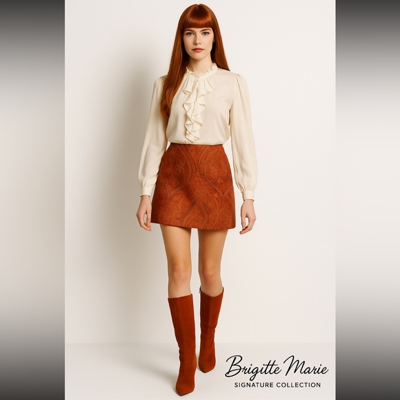 Silk Patchwork Plaid Mini Skirt - Picture 4 of 6